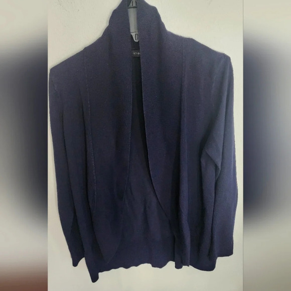 89th & Madison Women's Open Front Long Sweater Ribbed Neck & Sleeves. - Picture 2 of 9